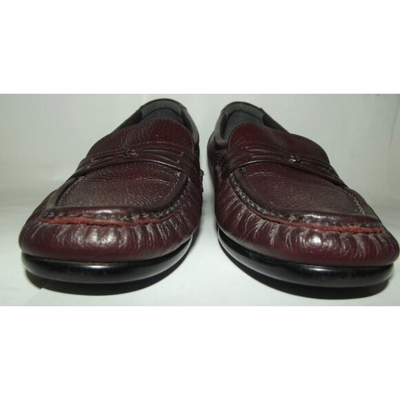 SAS Tri-Ad Comfort Shoes Womens 8.5N Oxblood Brown Leather Loafers Slip-On Heel - Picture 10 of 16